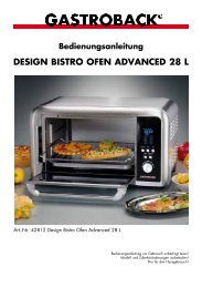 Design Bistro Ofen Advanced 28L - Gastroback GmbH