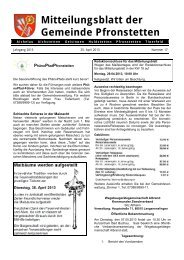 Mitteilungsblatt Nr. 17 vom 25.04.2013 - Pfronstetten