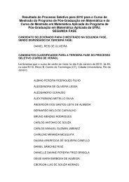 Resultado do Processo Seletivo para 2010 para o Curso de ...