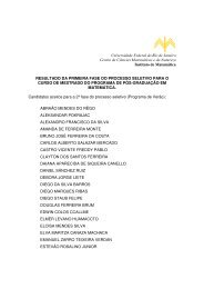 Universidade Federal do Rio de Janeiro Centro de Ciências ...