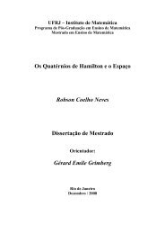 Os QuatÃ©rnios de Hamilton e o EspaÃ§o Robson Coelho Neves ... - BIT