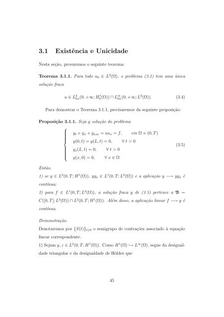 Existência, Unicidade e Decaimento Exponencial das Soluç ... - UFRJ