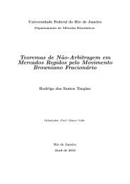Teoremas de Não-arbitragem em Mercados Regidos pelo ...