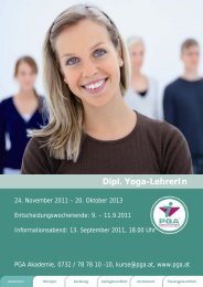 Dipl. Yoga-LehrerIn - PGA