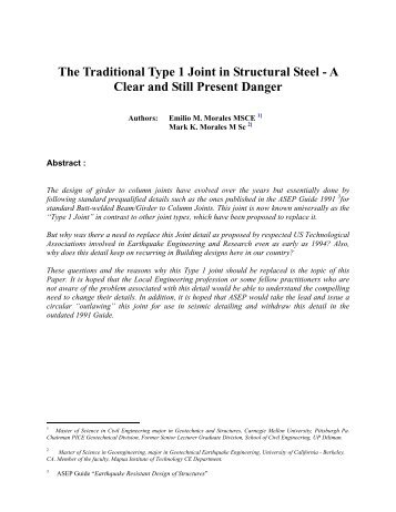 The Traditional Type 1 Joint in Structural Steel - A ... - Pgatech.com.ph