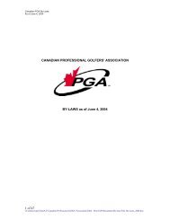 ASSOCIATION BY-LAWS as of June 4, 2004 - PGA of Alberta