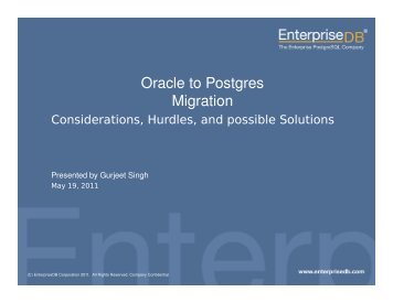 Oracle to Postgres Migration - PGCon
