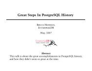 Great Steps in PostgreSQL History (PDF file - 653.0 KB) - PGCon