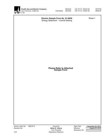 Please Refer to Attached Sample Form - Pacific Gas and Electric ...