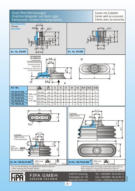 Flat suction cups - pge