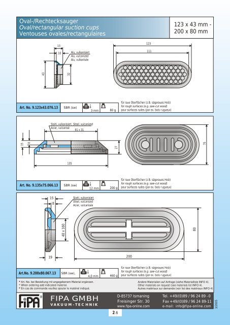 Flat suction cups - pge