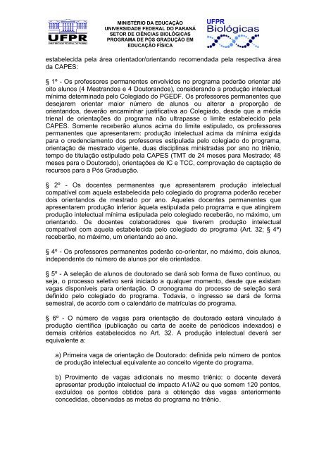 Regulamento PPGEDF / 2012 - UFPR - Universidade Federal do ...