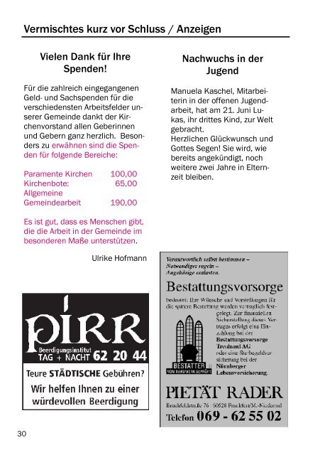August / September 2009 (ca. 470 kB) - Paul-Gerhardt-Gemeinde