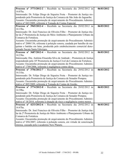 17 de abril de 2012 - MinistÃ©rio PÃºblico do Estado do CearÃ¡