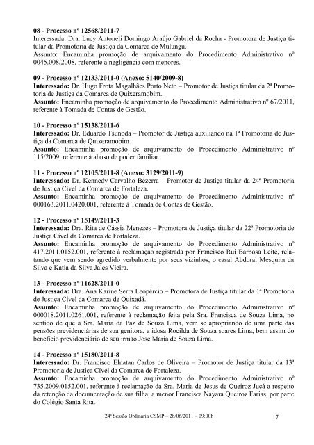 28 de junho de 2011 â 09:0 - MinistÃ©rio PÃºblico do Estado do CearÃ¡