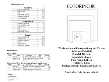 Ergebnisse Fotoring 80 - PGL Lübeck