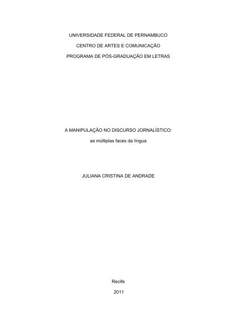 UNIVERSIDADE FEDERAL DE PERNAMBUCO ... - UFPE PPGL