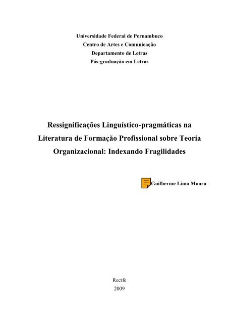 RessignificaÃ§Ãµes LinguÃ­stico-pragmÃ¡ticas na ... - UFPE PPGL