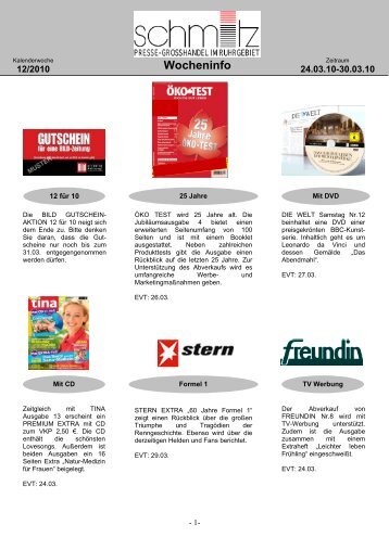 Wocheninfo - Presse-Grosso Wilhelm Schmitz GmbH & Co. KG