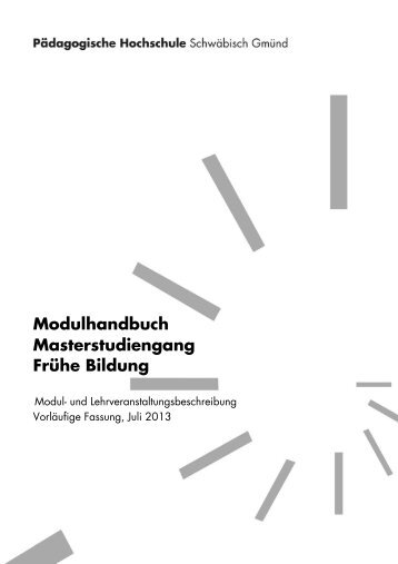 Modulhandbuch - Pädagogische Hochschule - Schwäbisch Gmünd