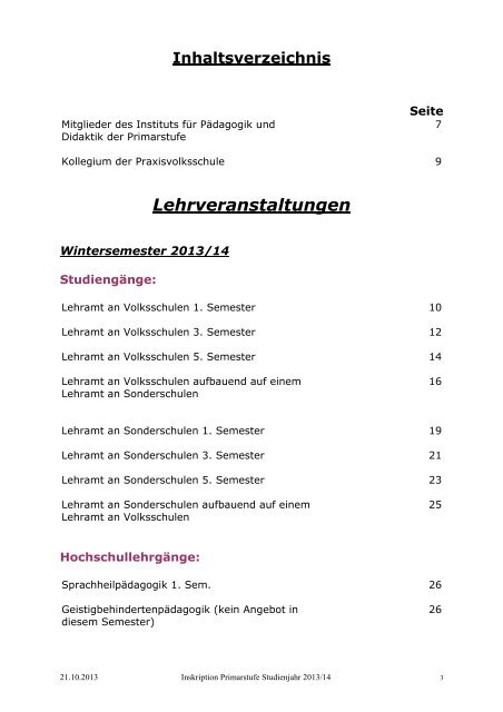 Primarstufe - Pädagogische Hochschule Kärnten