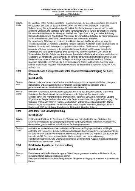 Curriculum zum Bachelorstudium für Hauptschulen / Neue ...