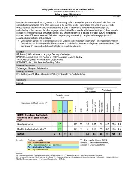 Curriculum zum Bachelorstudium für Hauptschulen / Neue ...