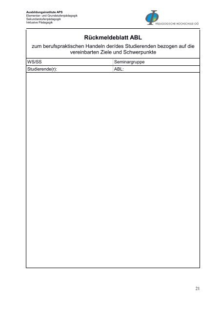 Schulpraktische Studien - Pädagogische Hochschule Oberösterreich