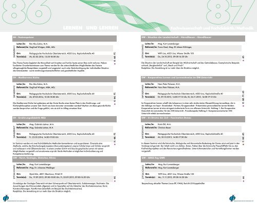 Fortbildungs-LV PROGRAMM - Pädagogische Hochschule ...