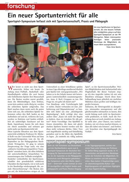 Ausgabe 6, Mai 2013 - Pädagogische Hochschule Weingarten