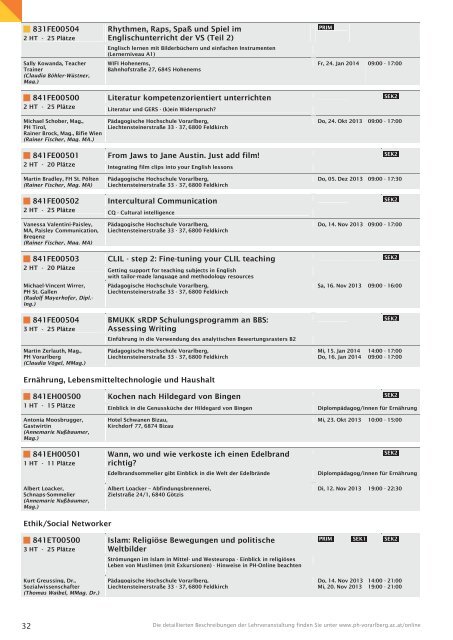 WS 2013-14 Beta 7.indd - Pädagogische Hochschule Vorarlberg