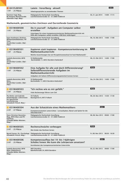 WS 2013-14 Beta 7.indd - Pädagogische Hochschule Vorarlberg