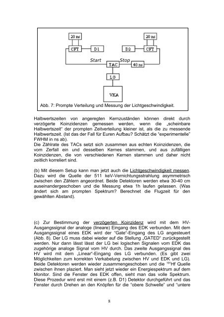 Messung der Lebensdauer angeregter Kerzustände