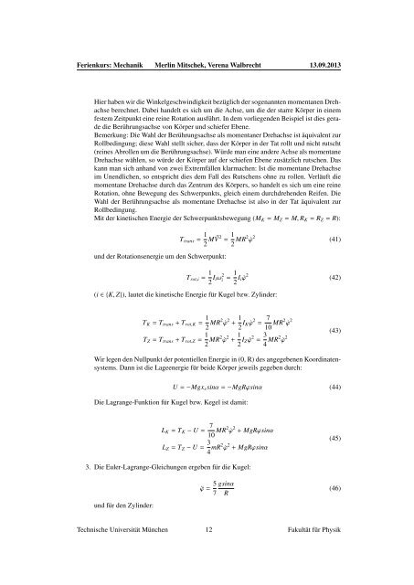 Lösung zur Probeklausur - Technische Universität München