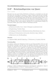 O-07 – Rotationsdispersion von Quarz - II. Physikalisches Institut ...