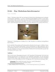 O-04 – Das Michelson-Interferometer - II. Physikalisches Institut ...