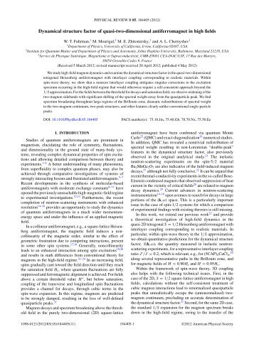 Dynamical structure factor of quasi-two-dimensional antiferromagnet ...