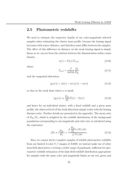 Mass and Light distributions in Clusters of Galaxies - Henry A ...