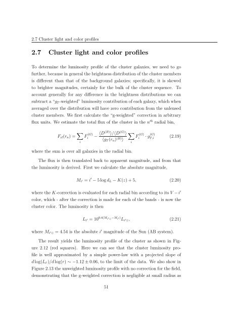 Mass and Light distributions in Clusters of Galaxies - Henry A ...