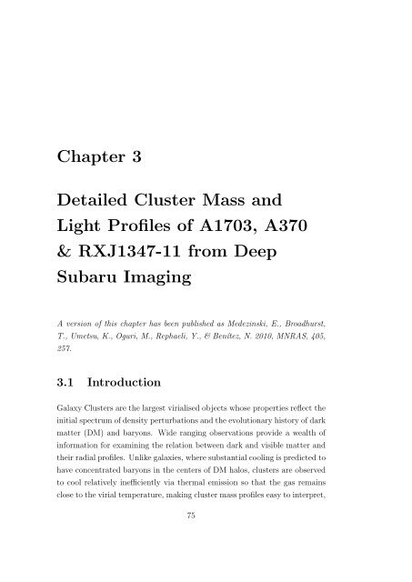 Mass and Light distributions in Clusters of Galaxies - Henry A ...