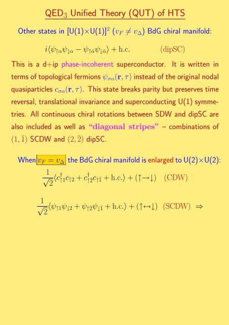 QED3 Theory of High Temperature Superconductors â¢ What is the ...