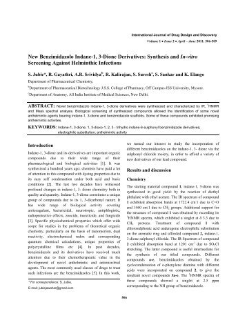 New Benzimidazolo Indane-1, 3-Dione Derivatives: Synthesis and In ...