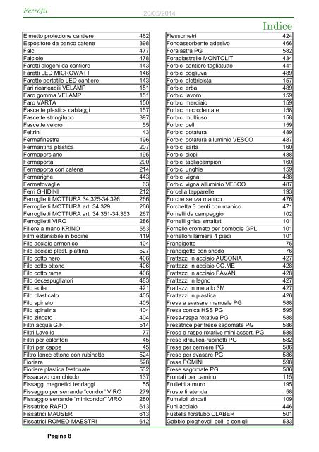 Catalogo Ferrofil 20/05/2014