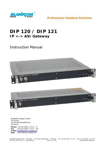 DIP 120 / DIP 121 IP <-> ASI Gateway - dvbc.ru