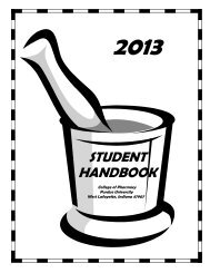 Pharmacy Student Handbook - Purdue College of Pharmacy ...
