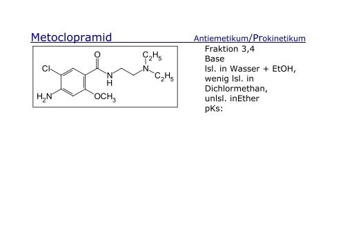 Strukturformeln fÃ¼r den Chemie III Kurs an der Uni ... - Pharmastudent