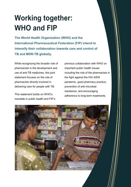 ENGAGING PHARMACISTS IN TB CARE AND CONTROL - FIP