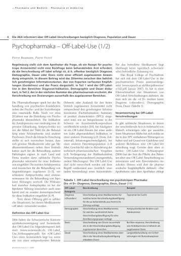 Psychopharmaka â Off-Label-Use (1/2) - pharmaSuisse