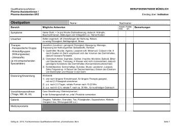 Protokollraster Indikation Obstipation - pharmaSuisse