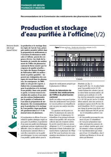 Production et stockage d'eau purifiÃ©e Ã  l'officine - pharmaSuisse